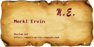 Merkl Ervin névjegykártya